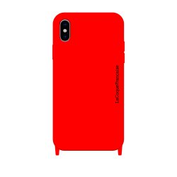 Coque iPhone X/XS soft touch avec anneaux en silicone Orange