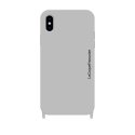 Coque iPhone X/XS soft touch avec anneaux en silicone Gris