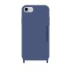 Coque iPhone 7/8/SE 2020 soft touch avec anneaux en silicone Bleu