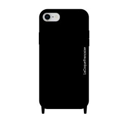 Coque iPhone 7/8/SE 2020 soft touch avec anneaux en silicone Noir