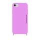 Coque iPhone 7/8/SE 2020 soft touch avec anneaux en silicone Lilas