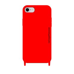 Coque iPhone 7/8/SE 2020 soft touch avec anneaux en silicone orange