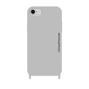 Coque iPhone 7/8/SE 2020 soft touch avec anneaux en silicone gris