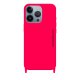 Coque iPhone 13 Pro  soft touch avec anneaux en silicone Fushia