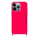 Coque iPhone 13 Pro  soft touch avec anneaux en silicone Fushia