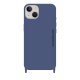 Coque iPhone 13  soft touch avec anneaux en silicone Bleu