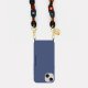 Coque iPhone 13  soft touch avec anneaux en silicone Bleu
