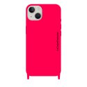 Coque iPhone 13  soft touch avec anneaux en silicone Fushia