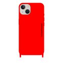 Coque iPhone 13  soft touch avec anneaux en silicone Orange