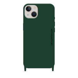 Coque iPhone 13  soft touch avec anneaux en silicone Vert forêt