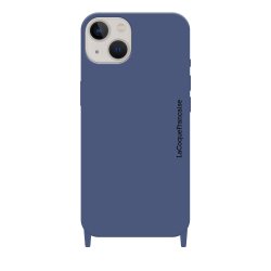 Coque iPhone 14  soft touch avec anneaux en silicone Bleu