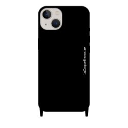 Coque iPhone 14  soft touch avec anneaux en silicone Noir