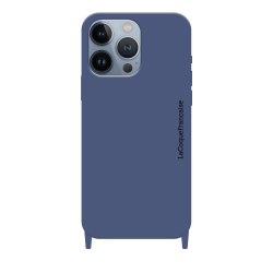 Coque iPhone 14 Pro Max  soft touch avec anneaux en silicone Bleu