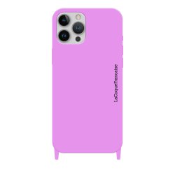 Coque iPhone 14 Pro  soft touch avec anneaux en silicone Lilas