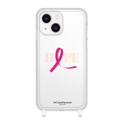 Coque iPhone 14 anneaux silicones Octobre Rose LaCoqueFrançaise