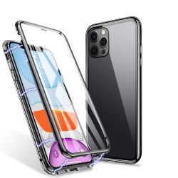 Coque 360 intégrale aimanté noir graphite et transparente iPhone 14 Pro 