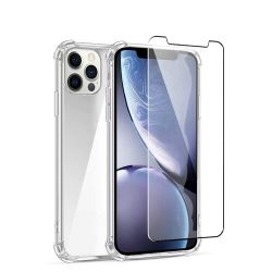 Coque anti-choc transparente et vitre de protection en verre transparente iPhone 14 Pro Max 