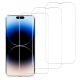 Lot de 3 Vitres iPhone 14 Pro en Verre trempé transparente Protection ecran