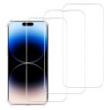 Lot de 3 Vitres iPhone 14 Pro en Verre trempé transparente Protection ecran