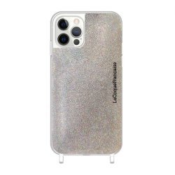 Coque iPhone 13 Pro Max avec anneaux en silicone paillettes multicolors