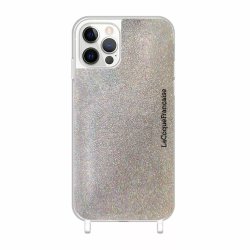 Coque iPhone 14 Pro Max avec anneaux en silicone paillettes multicolors