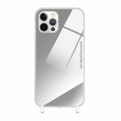Coque iPhone 14 Pro miroir anti-choc  avec anneaux en silicone transparent 