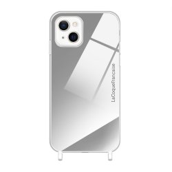 Coque iPhone 13 Mini miroir anti-choc  avec anneaux en silicone transparent 