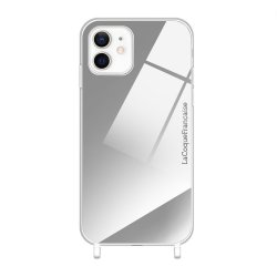 Coque miroir anti-choc avec anneaux  en silicone transparent pour iPhone 12 mini