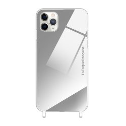 Coque miroir anti-choc avec anneaux  en silicone transparent pour iPhone 11 Pro Max
