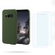 Coque Samsung Galaxy S8 Vert Foret Silicone liquide + 2 Vitres en Verre trempé Protection écran Antichocs