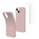 Coque iPhone 14 Silicone liquide Rose + 2 Vitres en Verre trempé Protection écran Antichocs