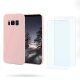 Coque Samsung Galaxy S8 Rose Silicone liquide + 2 Vitres en Verre trempé Protection écran Antichocs