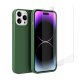 Coque iPhone 14 Pro Max Silicone liquide Vert Foret + 2 Vitres en Verre trempé Protection écran Antichocs