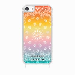 Coque iPhone 7/8/SE 2020/SE 2022 avec anneau glossy transparente Bandana Arizona Love x LCF Design La Coque Francaise.