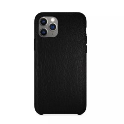 Coque iPhone 11 Pro Max effet cuir grainé noir