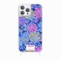 Coque iPhone 13 Pro Max avec anneau glossy transparente Fleurs Bleues Design La Coque Francaise.