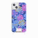 Coque iPhone 13 avec anneau glossy transparente Fleurs Bleues Design La Coque Francaise.