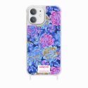 Coque iPhone 12 Mini avec anneau glossy transparente Fleurs Bleues Design La Coque Francaise.