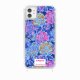 Coque iPhone 11 avec anneau glossy transparente Fleurs Bleues Design La Coque Francaise.