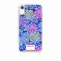 Coque iPhone XR avec anneau glossy transparente Fleurs Bleues Design La Coque Francaise.