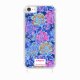 Coque iPhone 7/8/SE 2020/SE 2022 avec anneau glossy transparente Fleurs Bleues Design La Coque Francaise.