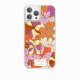 Coque iPhone 14 Pro Max avec anneau glossy transparente Fleurs Oranges Design La Coque Francaise.