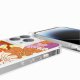Coque iPhone 14 Pro avec anneau glossy transparente Fleurs Oranges Design La Coque Francaise.