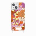 Coque iPhone 13 Mini avec anneau glossy transparente Fleurs Oranges Design La Coque Francaise.