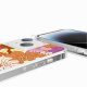 Coque iPhone 13 Mini avec anneau glossy transparente Fleurs Oranges Design La Coque Francaise.