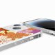 Coque iPhone 13 Mini avec anneau glossy transparente Fleurs Oranges Design La Coque Francaise.