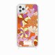 Coque iPhone 11 PRO avec anneau glossy transparente Fleurs Oranges Design La Coque Francaise.