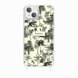 Coque iPhone 13 avec anneau glossy transparente Botanic Evasion Design La Coque Francaise.