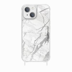 Coque iPhone 13 Mini avec anneau glossy transparente Marbre gris Design La Coque Francaise.