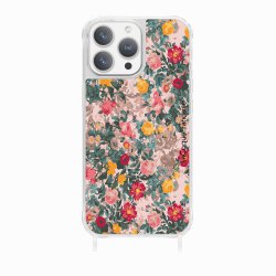 Coque iPhone 12 PRO MAX avec anneau glossy transparente Fleurs Beige et Rose Design La Coque Francaise.